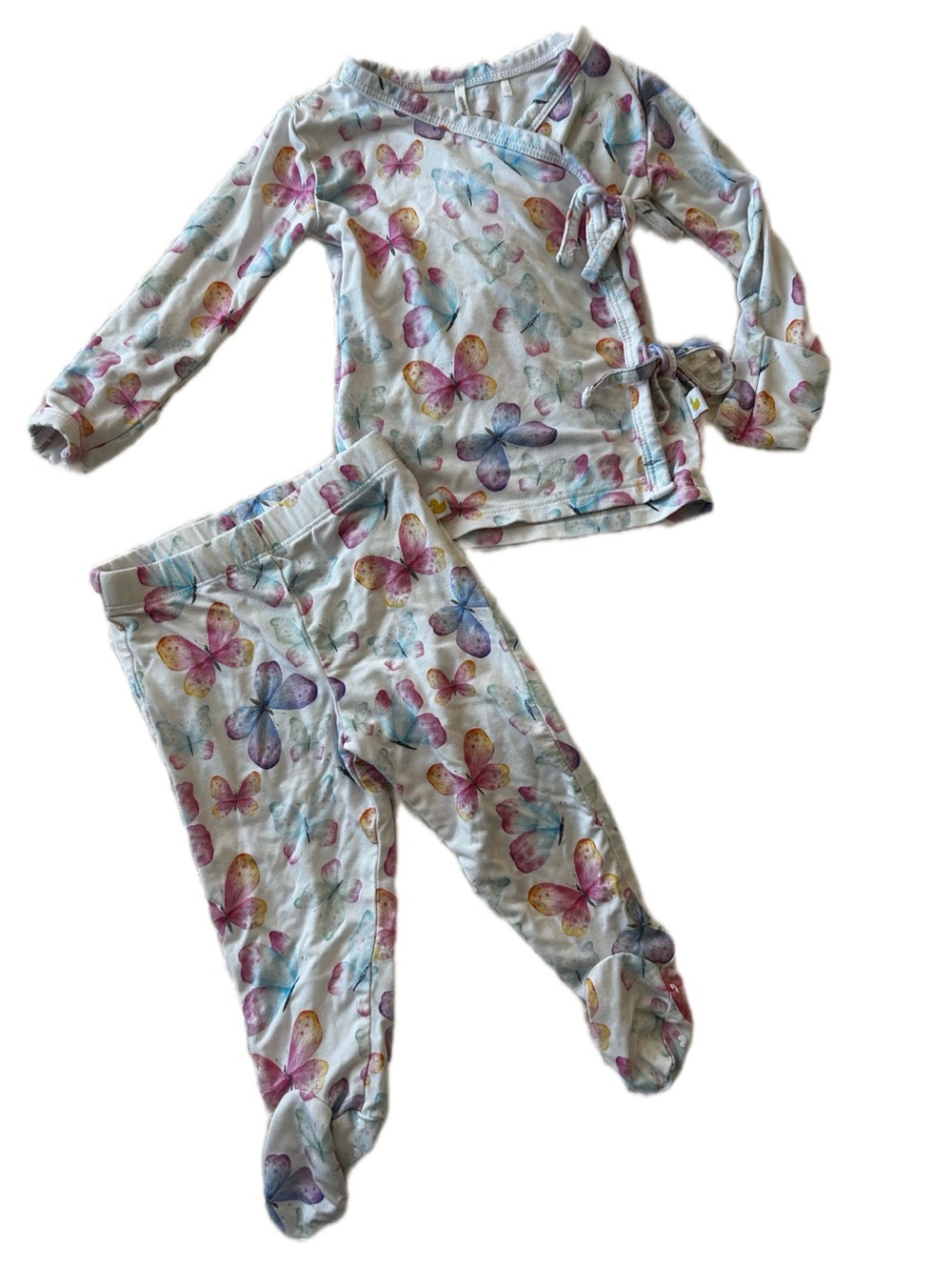 Posh Peanut PARZ butterfly 0-3M Footie & Fold-over Mitten Set 2-Piece